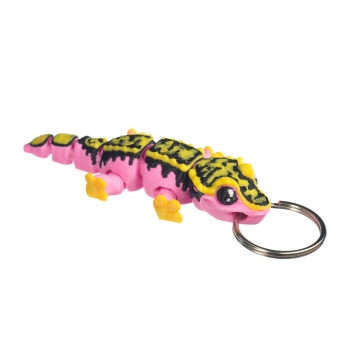 Gekon orzęsiony różowy - brelok do kluczy